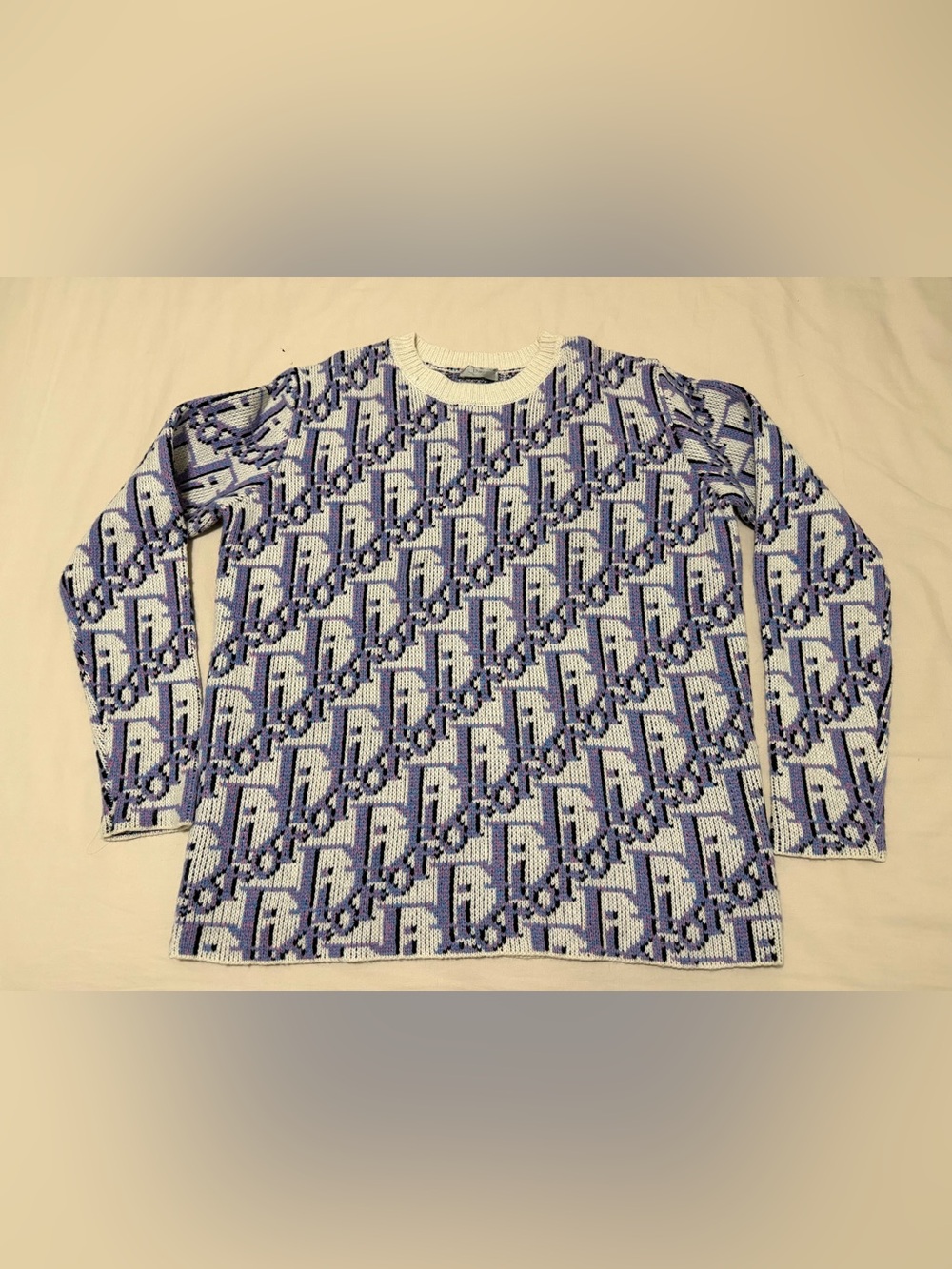 Dior Crewneck Sweater in Lavender and White
